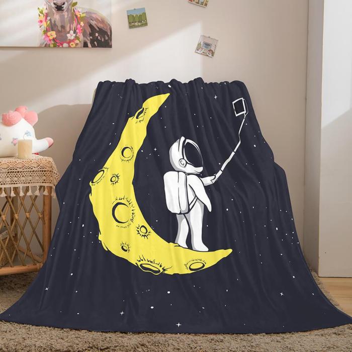 Astronaut Blanket Soft Flannel Blanket Comforter Bedding Sets