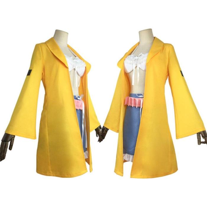 Danganronpa V3:Killing Harmony Angie Yonaga Cosplay Costume Uniform Game Halloween Yellow Suit With Wig