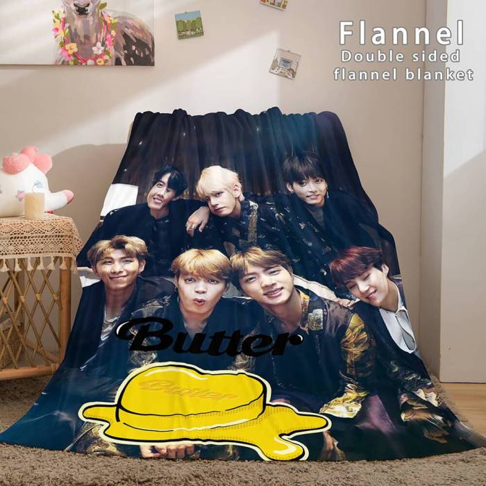 Kpop Bts Butter Cosplay Flannel Blanket Soft Comforter Bedding Sets
