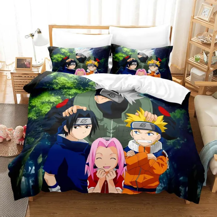 Naruto Cosplay Bedding Set Full Duvet Cover Comforter Soft Bed Sheets