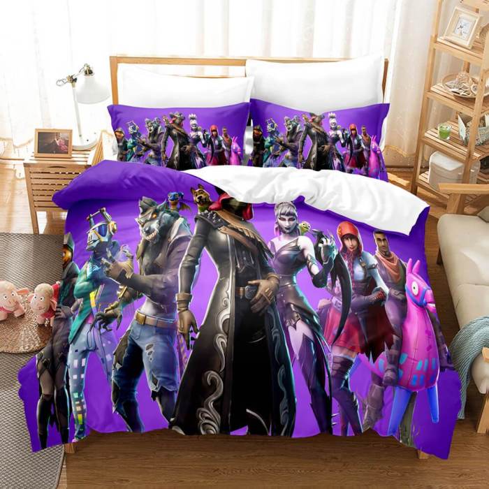 Fortnite Cosplay Bedding Set Duvet Cover Comforter Bed Sheets