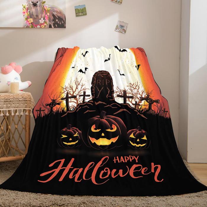Halloween Castle Flannel Fleece Throw Cosplay Blanket Comforter Sets
