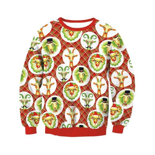 Ugly Christmas Sweater Round Neck  Fashion Long Sleeve Casual Pullover