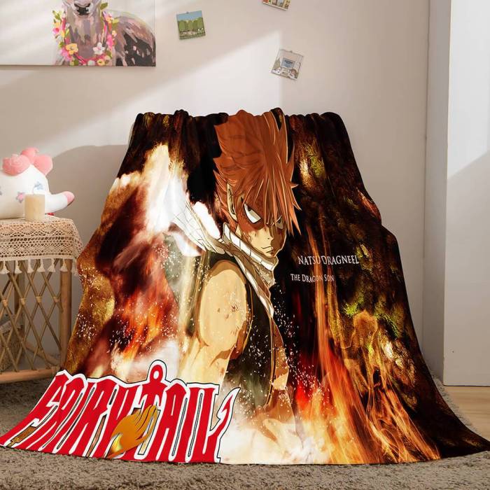 Fairy Tail Flannel Caroset Throw Cosplay Blanket Comforter Set
