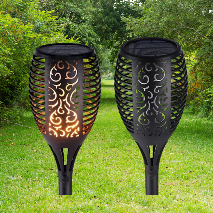 Solar Flame Flickering Lamp Torch For Garden