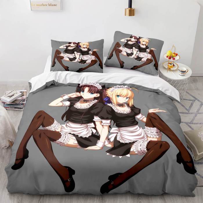 Japan Maid Cute Loli Cosplay Bedding Set Quilt Duvet Covers Bed Sheets