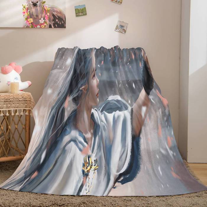 Game Ghost Blade Cosplay Flannel Fleece Blanket Comforter Bedding Sets