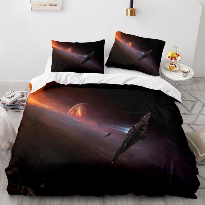 Star Citizen Bedding Sets 3 Piece Duvet Covers Comforter Bed Sheets