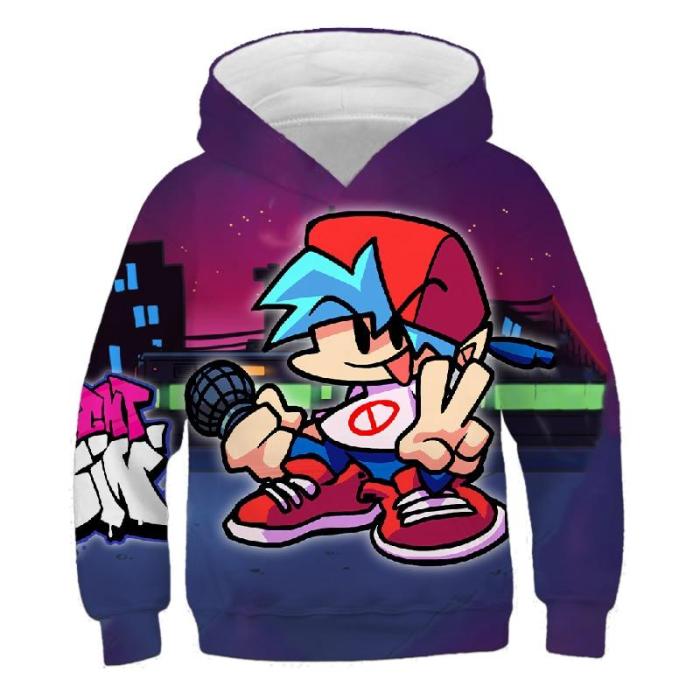 Baby Boy Anime Cartoon Friday Night Funkin Kids Clothes Girls 3D Print Hoodies Children'S Autumn Cool Comfortable Clothing Tops