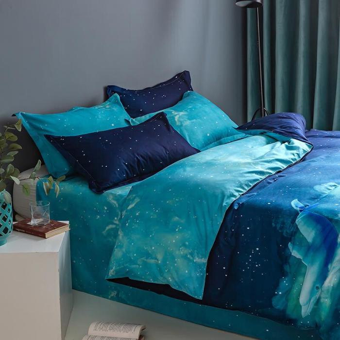 Galaxy Sky Outer Space Comforter Bedding Sets Duvet Covers Bed Sheets