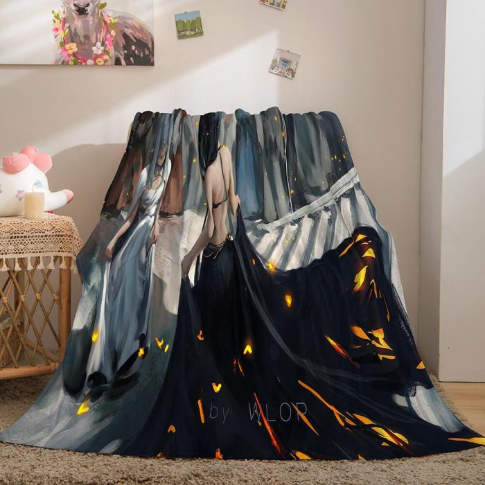 Game Ghost Blade Cosplay Flannel Fleece Blanket Comforter Bedding Sets