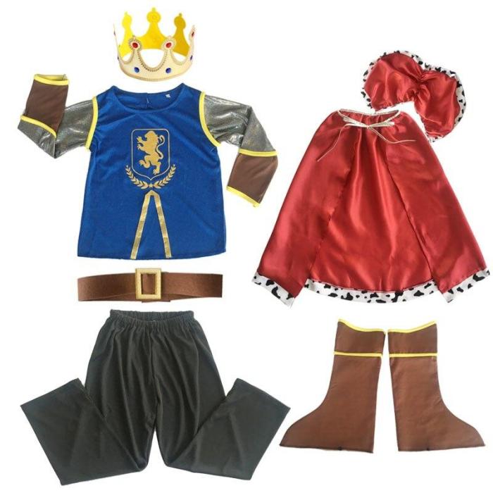 King Costume Kids Medieval Knight Costume Fancy Dress Halloween Party Outfit