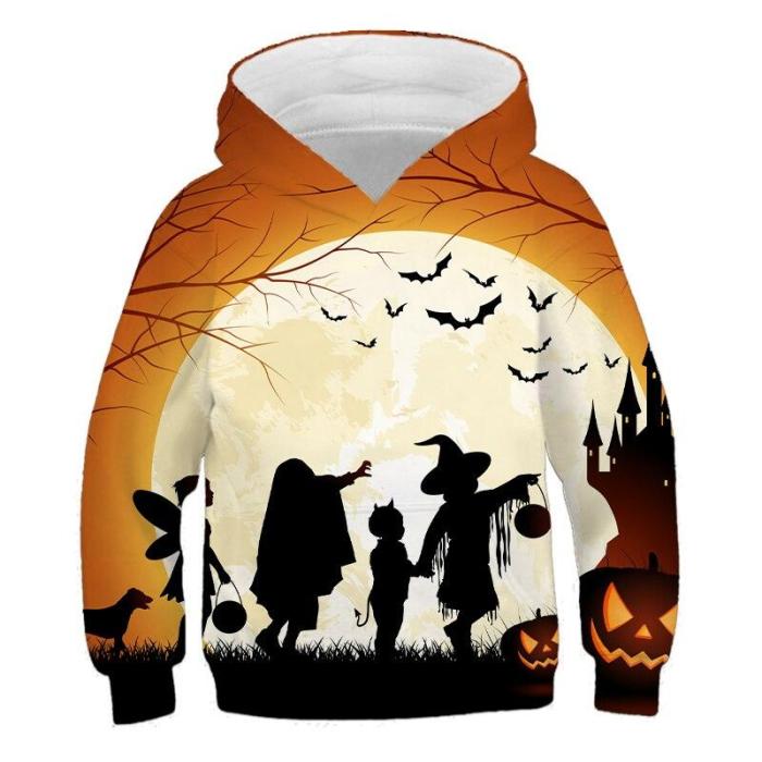 Fashion Halloween Costume 3D Kids Hoodies Children Clothes Girls Cartoon Pumpkin Print Hoodie Boys Autumn Pullover Outfits