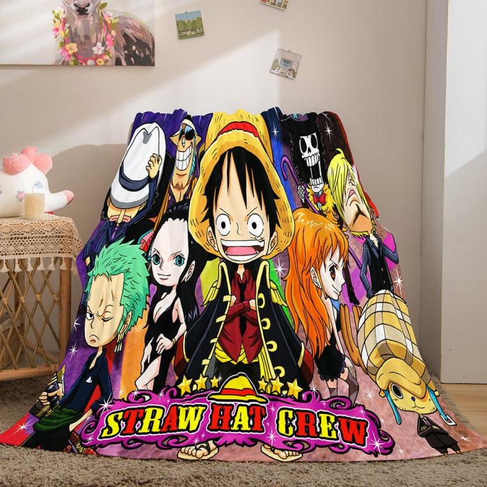 Anime One Piece Cosplay Soft Flannel Fleece Throw Blanket Bedding Sets