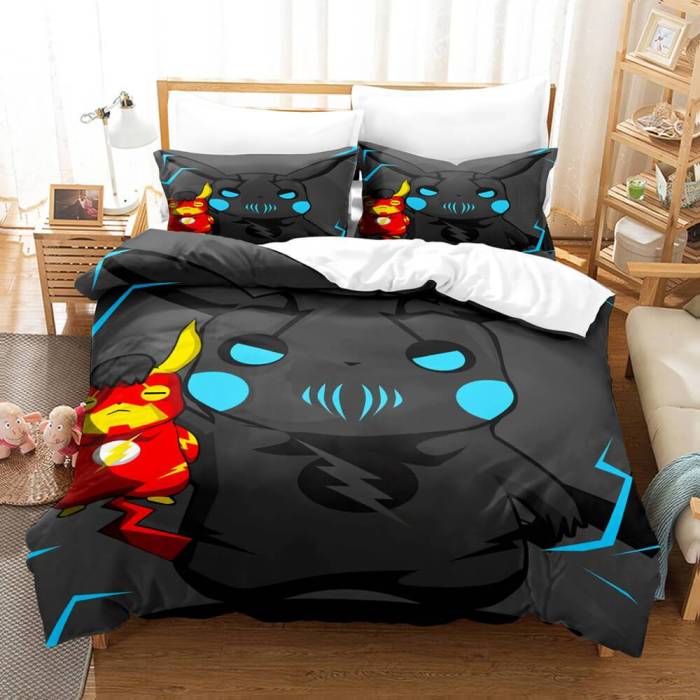 Pokemon Pikachu Cosplay Comforter Bedding Sets Duvet Cover Bed Sheets