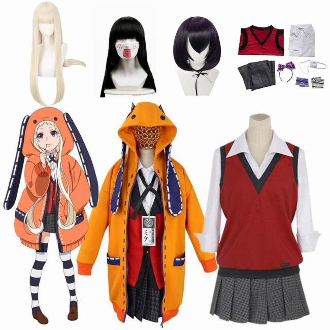 Anime Kakegurui Uniform Yumeko Jabami Kakegurui Twin Runa Yomozuki  Ikishima Midari Cosplay Costumes