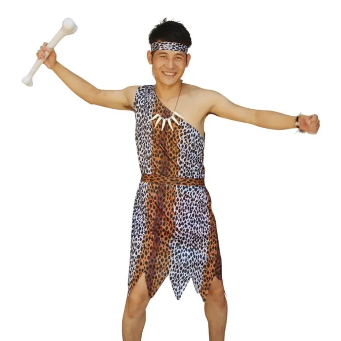 Halloween  Leopard Savage Caveman Primitive For Adult Lndian Clothing Carnival Costumes Men Women Couples Dress