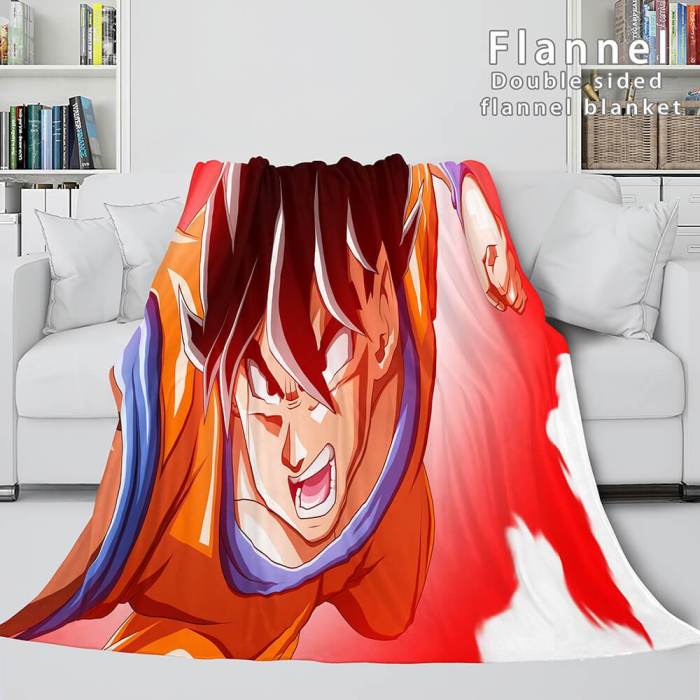 Dragon Ball Cosplay Flannel Blanket Throw Wrap Comforter Bedding Sets