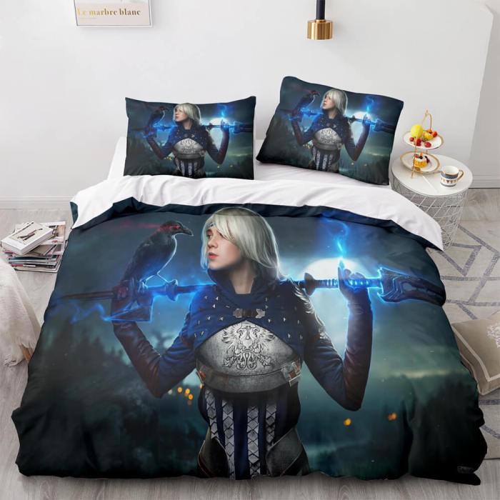 3-Piece Dragon Attack Cosplay Bedding Set Duvet Cover Sets Bed Sheets