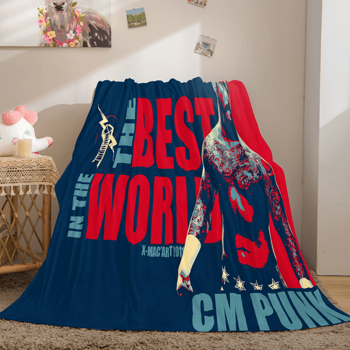 Wwe World Wrestling Entertainment Cosplay Flannel Fleece Throw Blanket