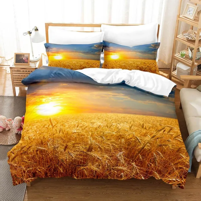 3-Piece Coastal Beach Theme Bedding Sets Duvet Cover Set Bed Sheets