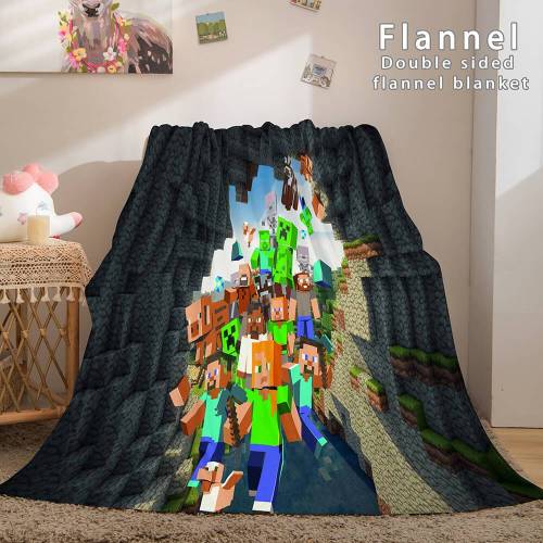Minecraft Flannel Fleece Throw Cosplay Blanket Comforter Set