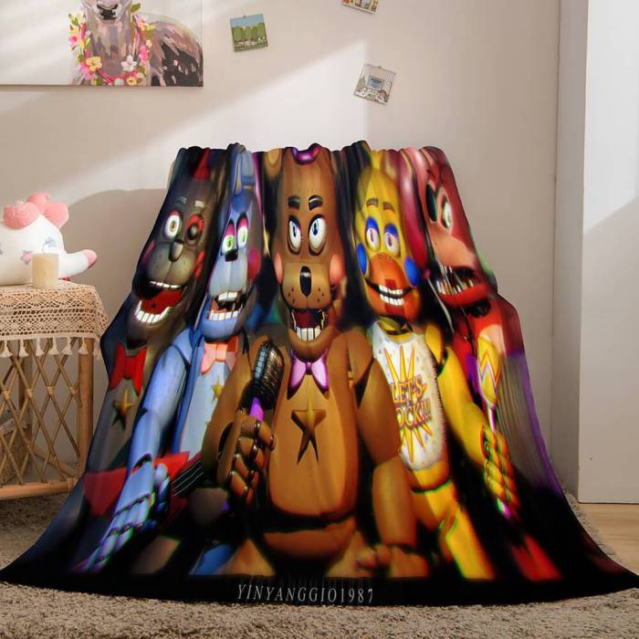 Game Five Nights At Freddy'S Flannel Caroset Throw Cosplay Blanket Comforter Set