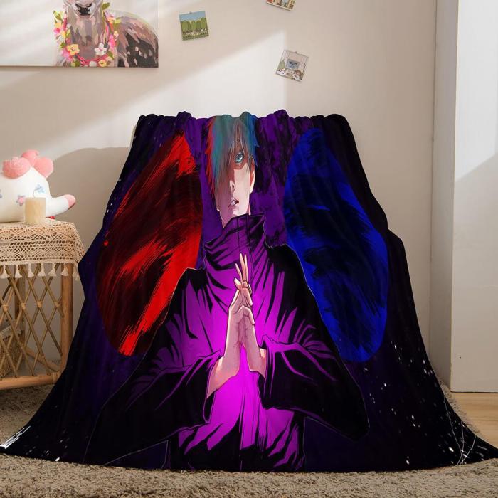 Jujutsu Kaisen Flannel Caroset Throw Cosplay Blanket Comforter Set