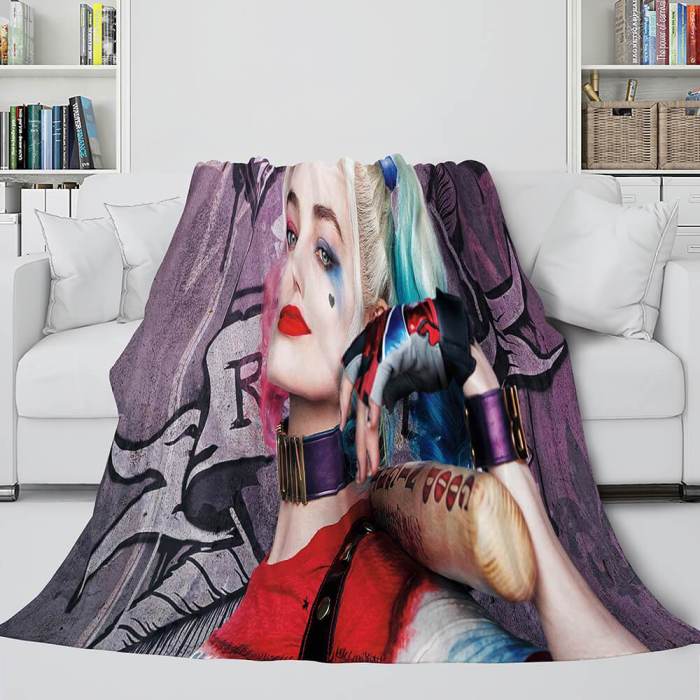 The Suicide Squad Flannel Fleece Throw Cosplay Blanket Comforter Set