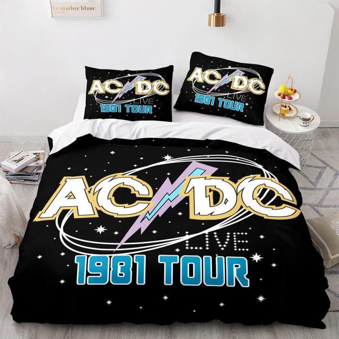 Ac Dc Cosplay 3 Piece Bedding Set Duvet Covers Comforter Bed Sheets