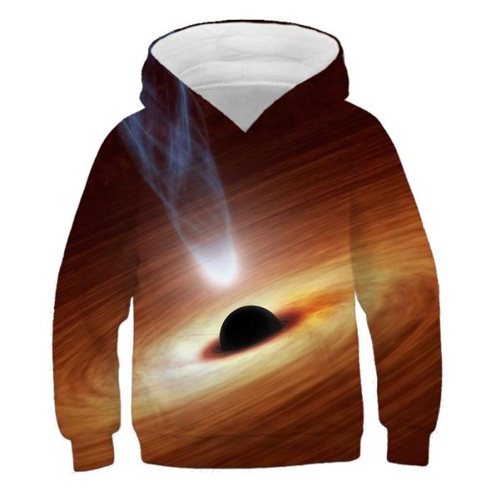 Children Black Hole Galaxy Serise Hoodies Hooded Boy Girl Hat 3D Sweatshirts Print Colorful Kids Fashion Pullovers Clothes Tops