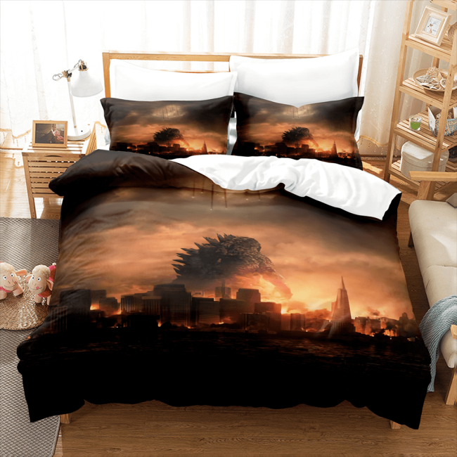 US 29.88 King Kong Vs Godzilla Comforter Bedding Set Duvet Covers