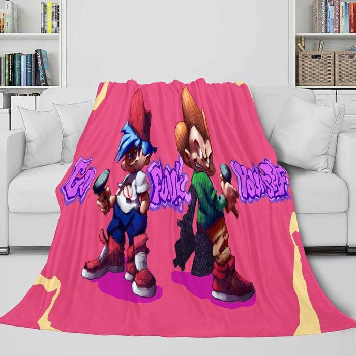 Friday Night Funkin Cosplay Flannel Blanket Warm Throw Bed Blankets