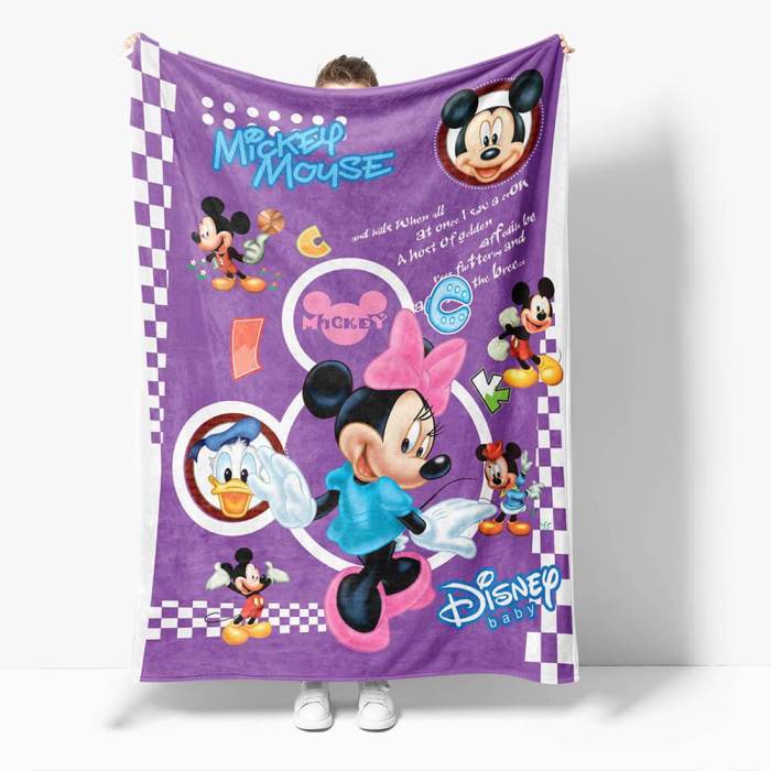 Mickey Mouse Minnie Mouse Flannel Fleece Throw Blanket Comforter Set