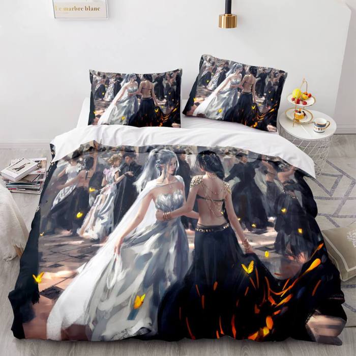 Game Ghost Knife Comforter Bedding Set 3 Piece Duvet Covers Bed Sheets