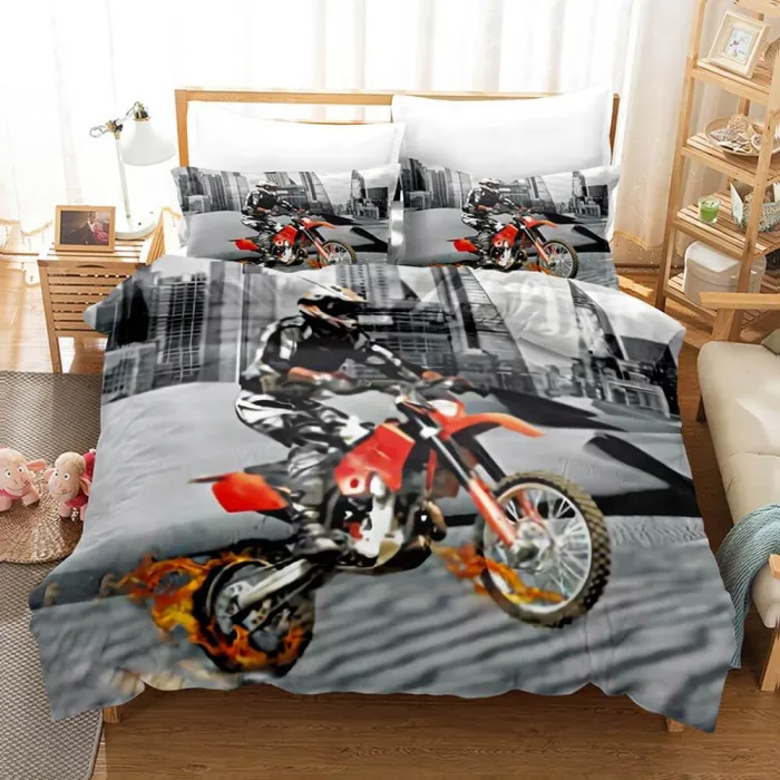 Motocross Dirt Bike Bedding Sets Duvet Covers Comforter Bed Sheets