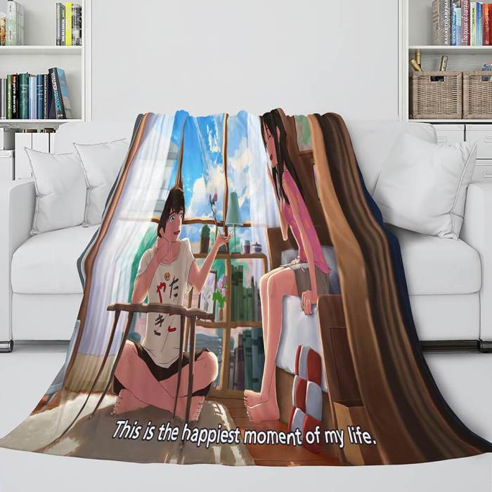 Anime Your Name Cosplay Flannel Blanket Throw Comforter Bedding Sets