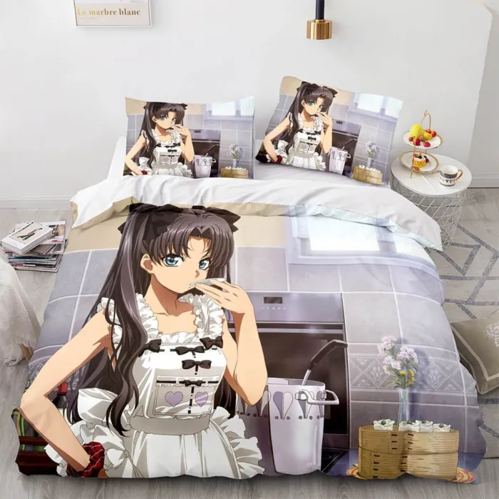 Fate Stay Night Tohsaka Rin Bedding Set Duvet Covers Quilt Bed Sheets