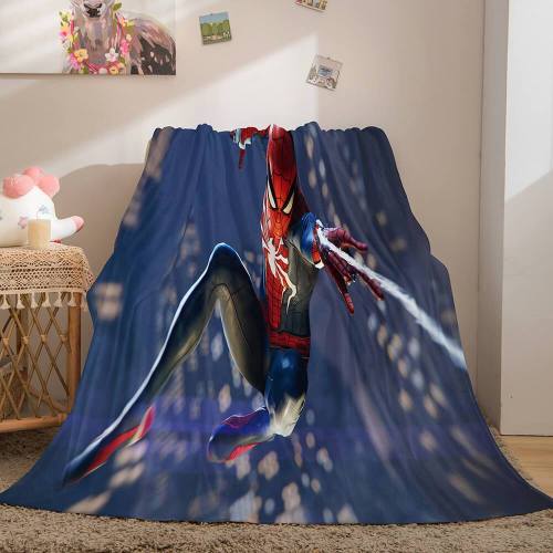 Spiderman Flannel Fleece Throw Cosplay Blanket Shawl Wrap Nap Quilt