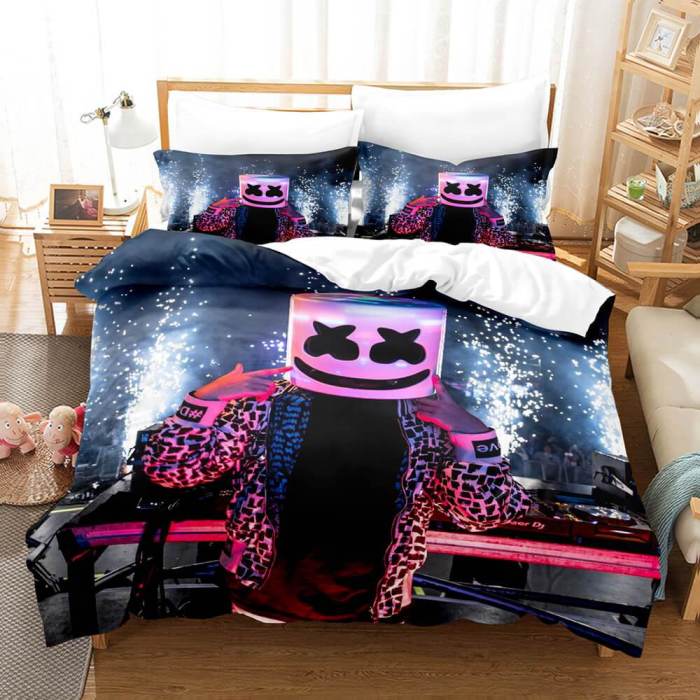 Dj Marshmello Cosplay Bedding Sets Duvet Covers Comforter Bed Sheets