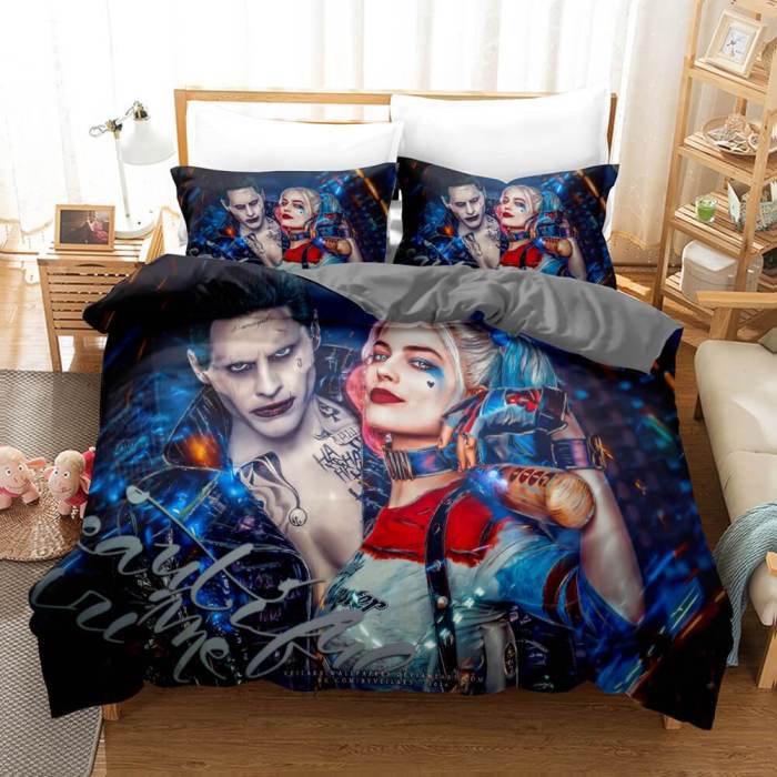 Suicide Squad Harley Quinn Bedding Set Duvet Cover Comforter Bed Sheets