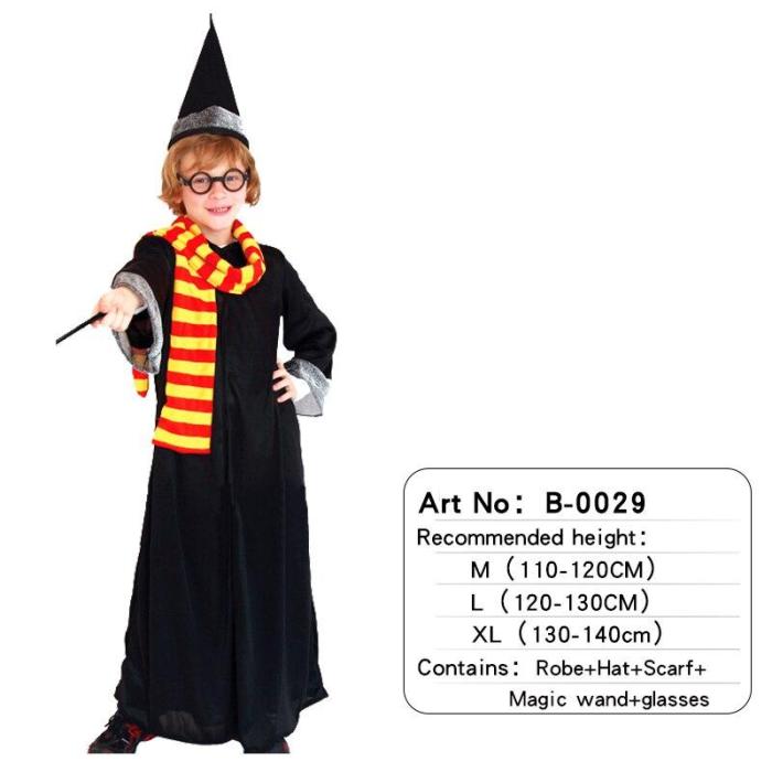 Anime Magicians Cosplay Costume Children Boys Halloween Party Skirt Set Suit Red Magic Hat For Girl Christmas Gift