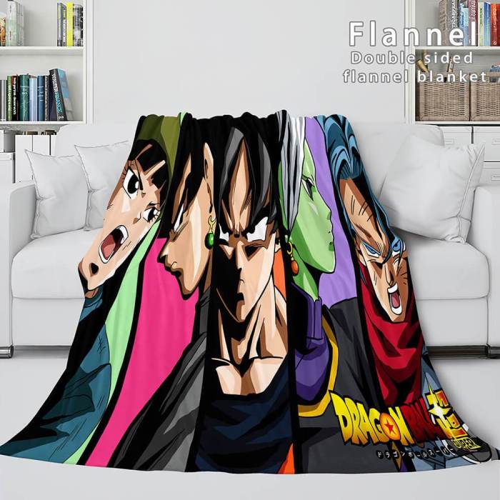Dragon Ball Cosplay Flannel Blanket Throw Soft Comforter Bedding Sets