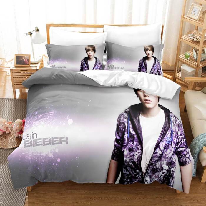 Justin Bieber Cosplay Bedding Set Duvet Cover Comforter Bed Sheets
