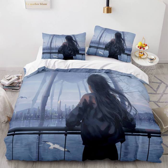 Game Ghost Knife Comforter Bedding Set 3 Piece Duvet Covers Bed Sheets