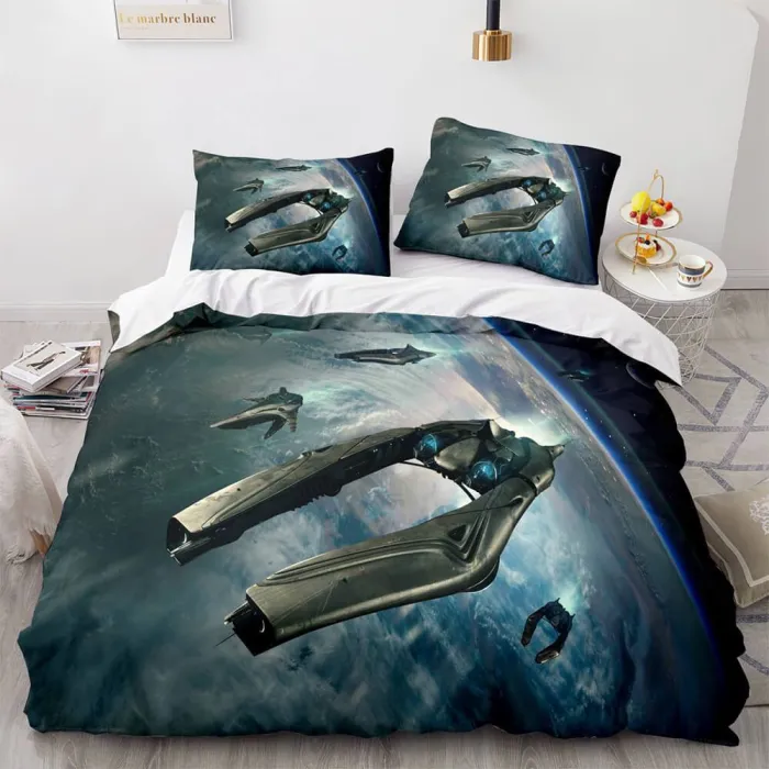 Star Citizen Bedding Sets 3 Piece Duvet Covers Comforter Bed Sheets