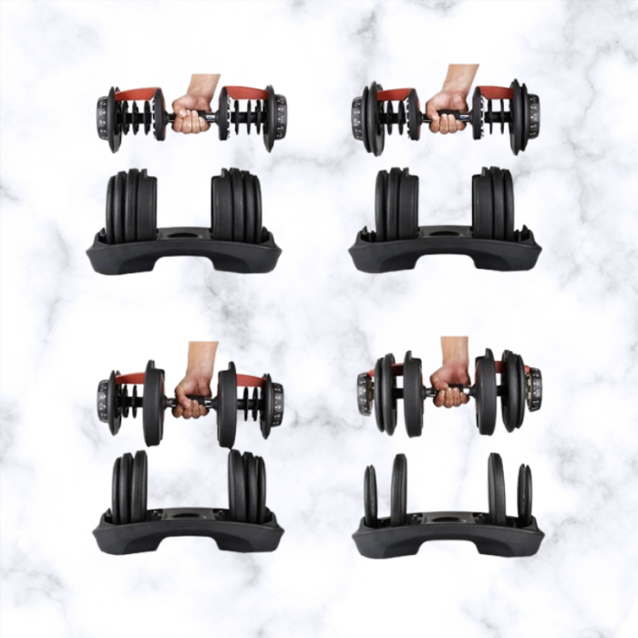 Heavy-Duty Movable Dumbbell For Strength Training - 52Lbs/90Lbs
