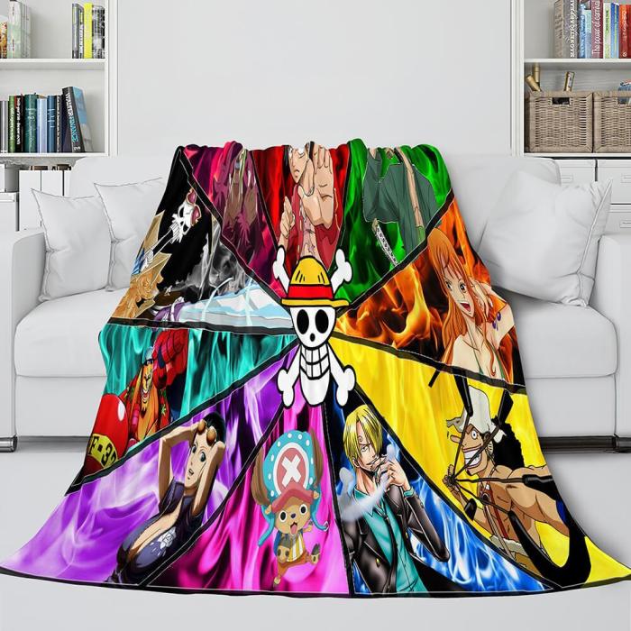 One Piece Throw Flannel Blanket Soft Cozy All Seasons For Sofa Bed