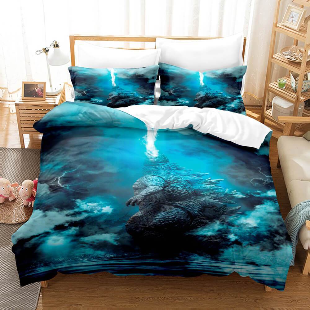 US 29.88 King Kong Vs Godzilla Comforter Bedding Set Duvet Covers