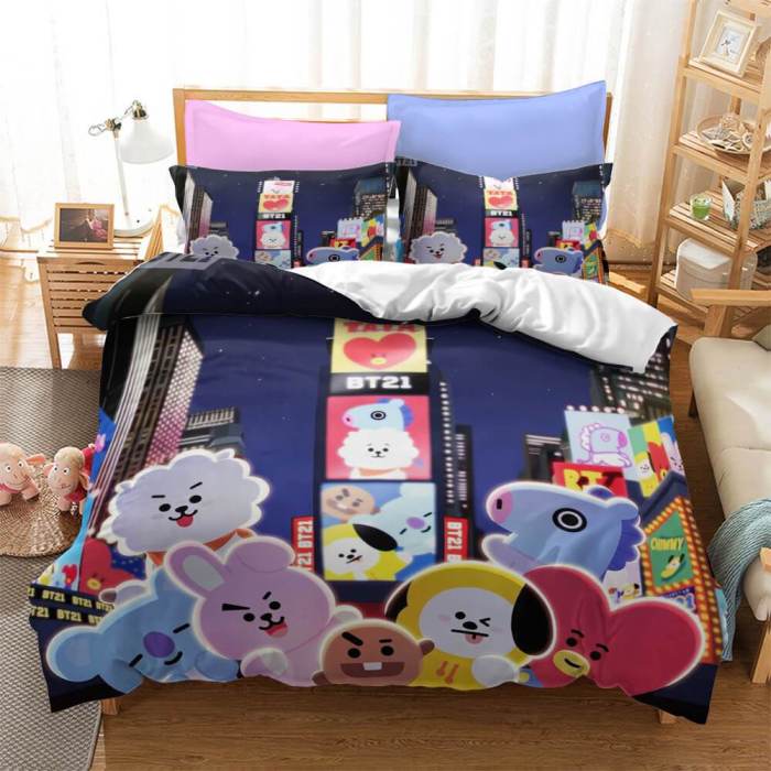 Classic Cartoon Image Bedding Set Duvet Covers Comforter Bed Sheets